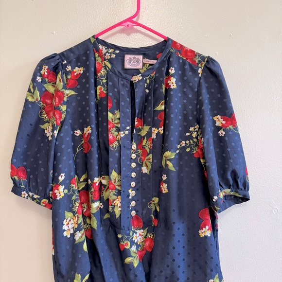 Vintage Juicy Couture Strawberry Silk Dress - Picture 4 of 14